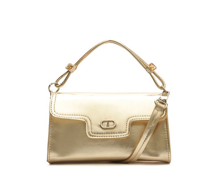 Bolsa Tiracolo Média Pedraria Dourada