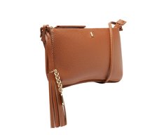 Bolsa Tiracolo Média Detalhe Franja Marrom