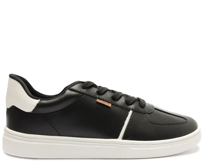 Tênis Detalhe Listra Lateral Preto E Branco