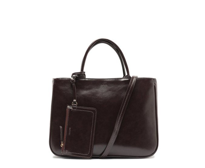 Bolsa Tote Média Bag Charm Marrom