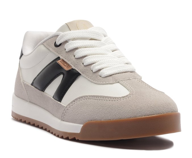 Tênis AC1119 Retrô com Cadarço Duplo Branco e Preto