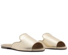 Rasteira Peep Toe Dourada