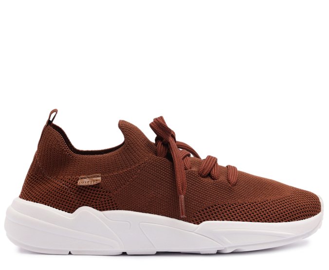 Tênis Sporty Malha Knit Marrom