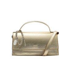 Bolsa Tiracolo Pequena Estruturada Dourada
