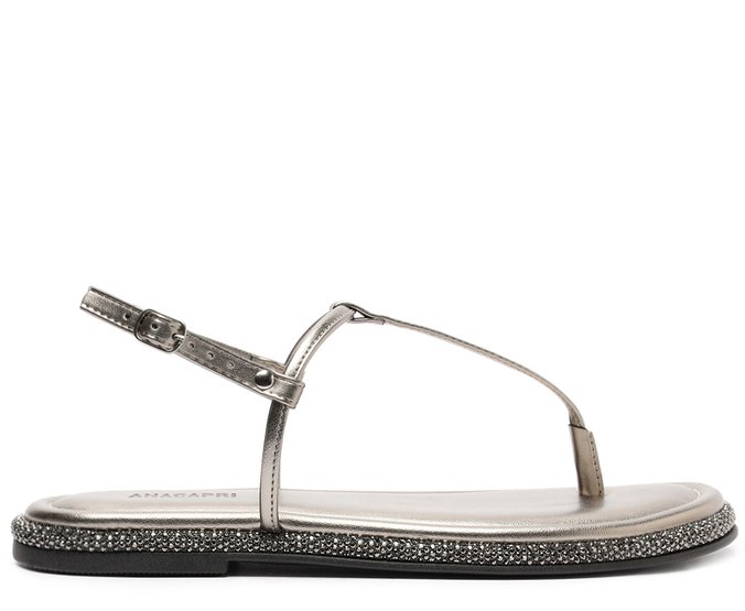 Rasteira Slim Sola Glam Prateada