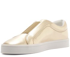 Tênis Slip On Elástico New Dourado
