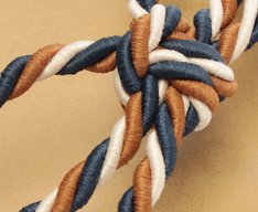 Papete Amarração Cordão Retorcido Tricolor Azul