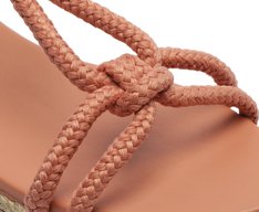 Sandália Plataforma Corda Nó Rosa