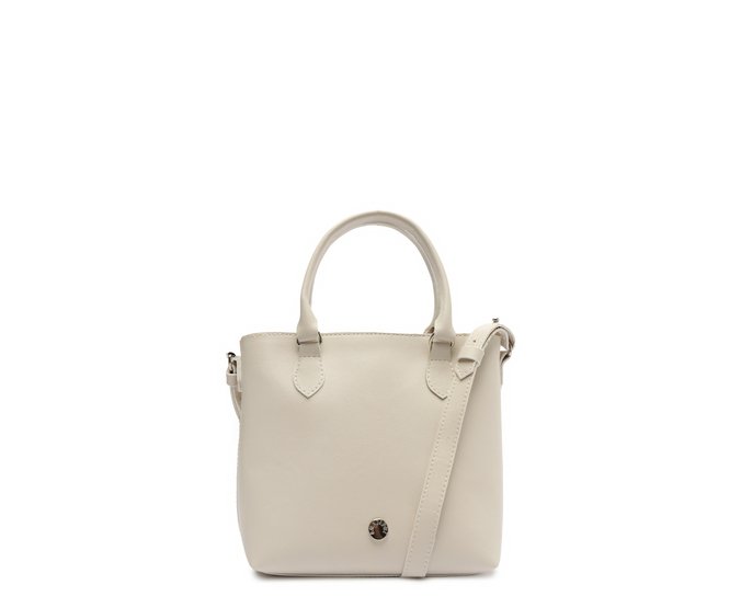 Bolsa Tote Pequena Detalhe Metal Branca