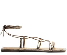 Sandália Amarração Tiras Finas Snake Bronze
