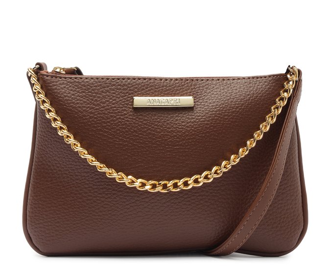 Bolsa Tiracolo Média Corrente Marrom