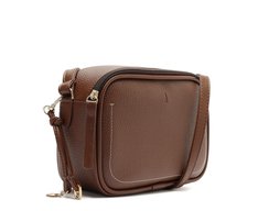 Bolsa Tiracolo Pequena Costura Ornamental Marrom