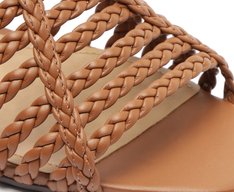 Sandália Fisherman Salto Bloco Trançada Marrom Canela