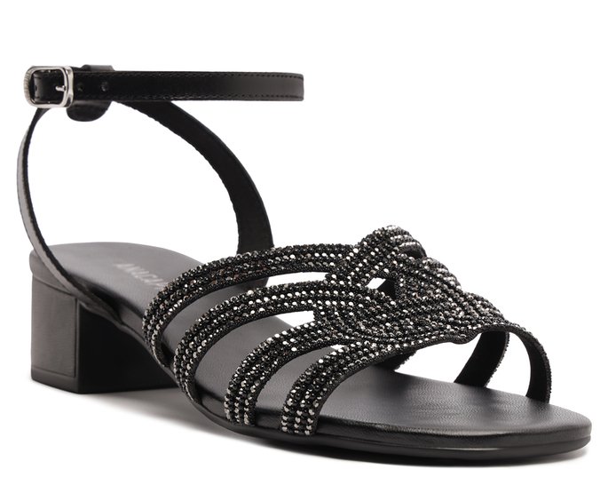 Sandália Tiras Entrelaçadas Glam Preta
