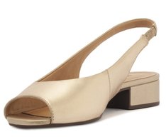 Sapatilha Slingback Peep Toe Dourada