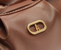 Bolsa Tiracolo Pequena Puffer Alça Trança Marrom