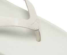 Chinelo Papete Couro com Tornozeleira Branca