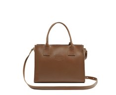 Bolsa Tote Média Pespontos Marrom