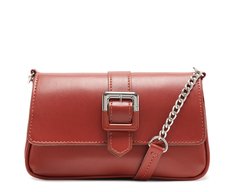 Bolsa Tiracolo Média Fivela Bicolor Vermelha