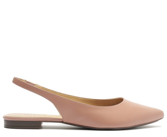 Sapatilha Slingback Bico Fino Rosa