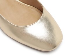 Sapatilha Slingback Basic Salto Bloco Dourada