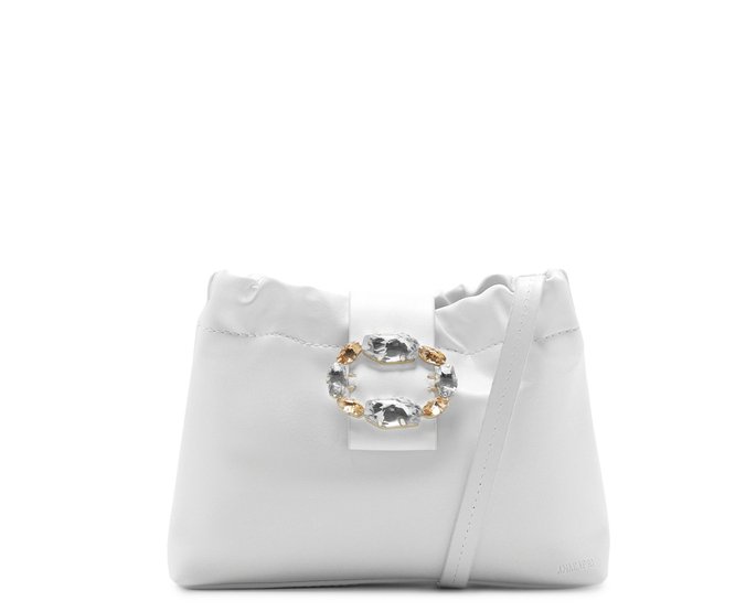 Bolsa Tiracolo Pequena Detalhe Pedraria Branca