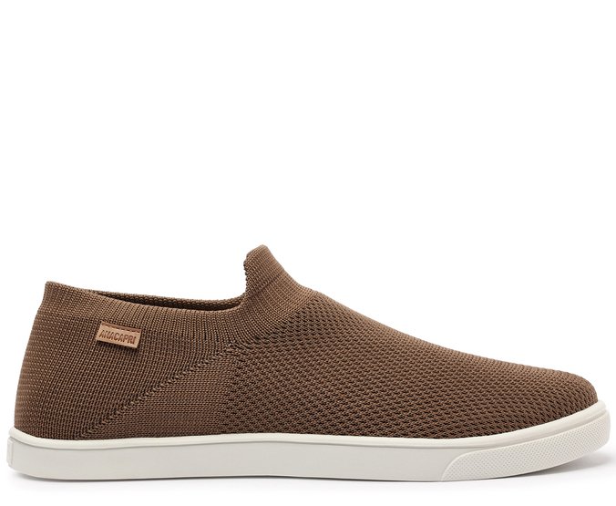 Tênis Slip On Knit Mono Vermelho Marrom