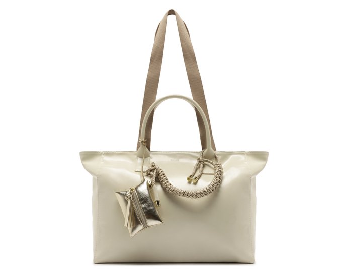 Bolsa Shopping Grande Verniz Branca