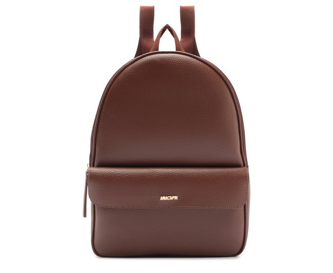Mochila Grande Texturizada Marrom