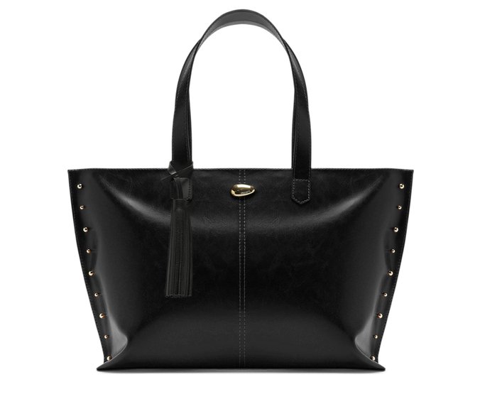 Bolsa Shopping Grande Tachas Preta