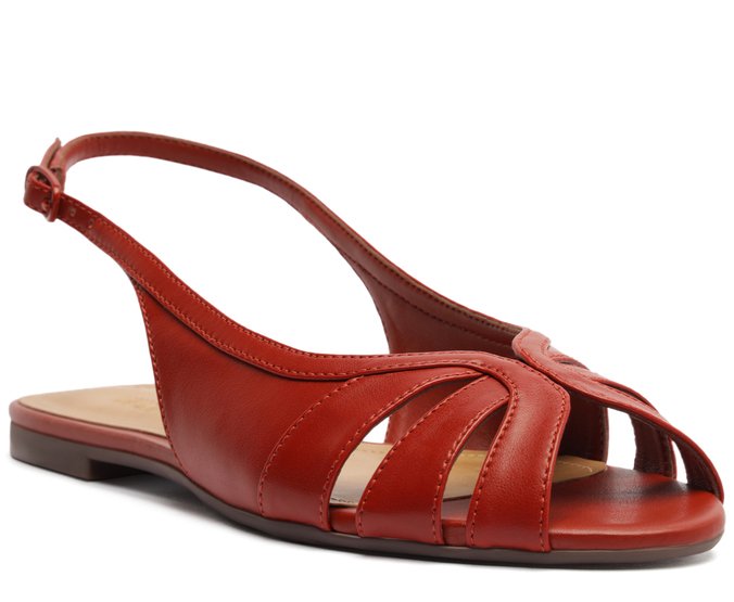 Sapatilha Slingback Destroyed Boho Vermelha