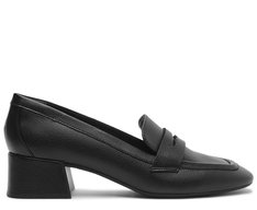 Mocassim Salto Bloco Loafer Preto