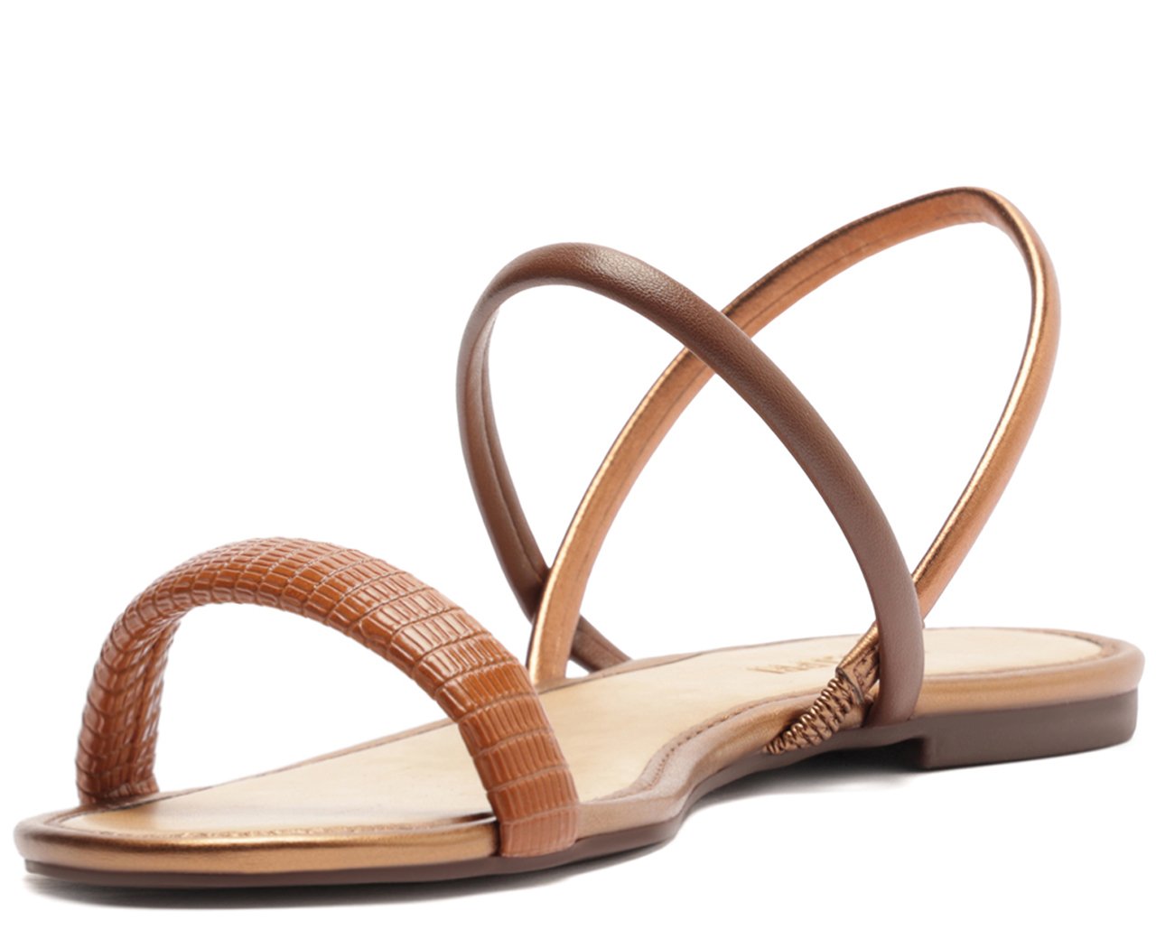 Rasteira Três Tiras Marrom Cinnamon | Anacapri