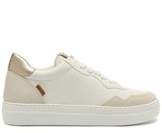 Tênis de Amarrar Branco e Dourado Nati