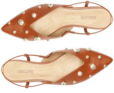 Sapatilha Slingback Maxi Tachas Marrom
