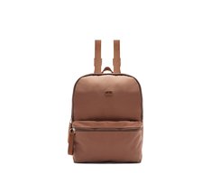 Mochila Média Nylon Estampa Interna Marrom