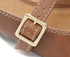 Sapatilha Slingback Tira Fivela Bico Fino Marrom