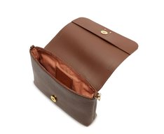 Bolsa Tiracolo Média Lisa Marrom