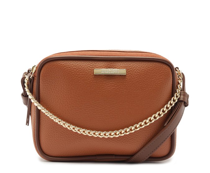 Bolsa Tiracolo Média Compacta Corrente Marrom