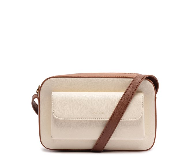 Bolsa Tiracolo Pequena Bolso Frontal Bege