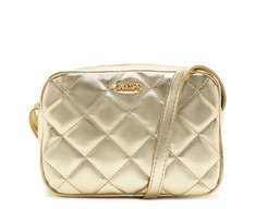 Bolsa Tiracolo Média Matelassê Triangular Arredondada Dourada