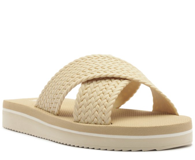 Chinelo Tiras Cruzadas Pop Flatform Branca