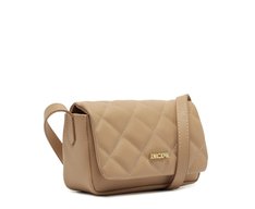 Bolsa Tiracolo Pequena Matelassê Triangular Envelope Bege