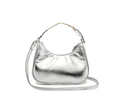 Bolsa Tiracolo Média Ondulada Platino Prata