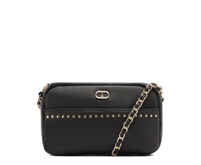 Bolsa Tiracolo Pequena Tachas Preta