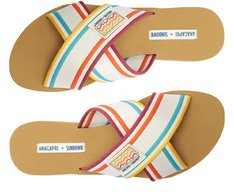 Rasteira Tiras Cruzadas Gorgurão Sundown Multicolor
