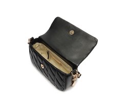 Bolsa Tiracolo Média Matelassê Triangular Preta