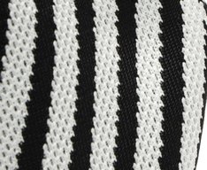 Bolsa Shopping Grande Knit Listrado Preto e Branco