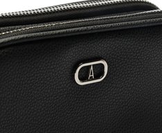 Bolsa Tiracolo Média Divisórias Metal Preta