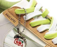 Tênis de Amarrar Detalhe Lateral Aberta Branco e Nude Guaraná